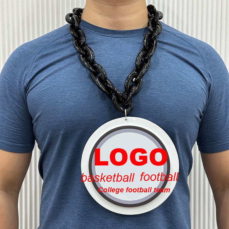 Custom nfl 2025 Season Support Fashion Team Activities 32 Teams Big logo  eagles Lions Broncos 3D EVA Foam Chain Fan Necklace